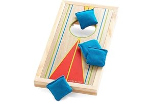 Kikkerland Desktop Cornhole Bean Bag Game: Portable Tailgate Game for Work, Home, or Travel