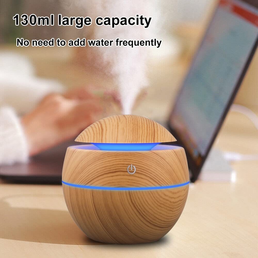 Luftbefeuchter Schlafzimmer Luftbefeuchter Electric Air Aroma Diffusor Ultraschall 13 0ml Luftbefeuchter ätherischer Öl Aromatherapie Nebel for Zuhause (Color : Bruin)