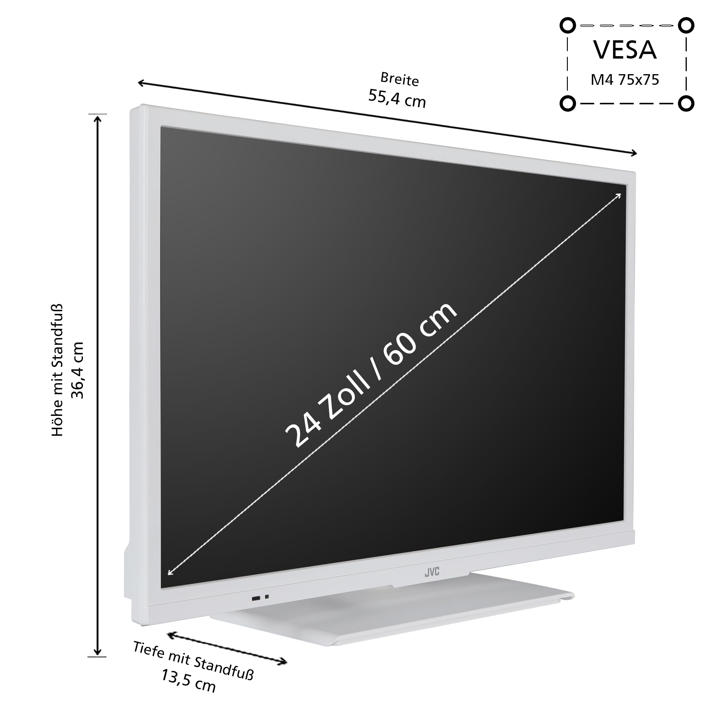 JVC Fernseher 24 Zoll Smart TV powered by TiVo (HD-Ready, HDR, Triple-Tuner, 6 Monate HD+ inkl.) LT-24VH5455W