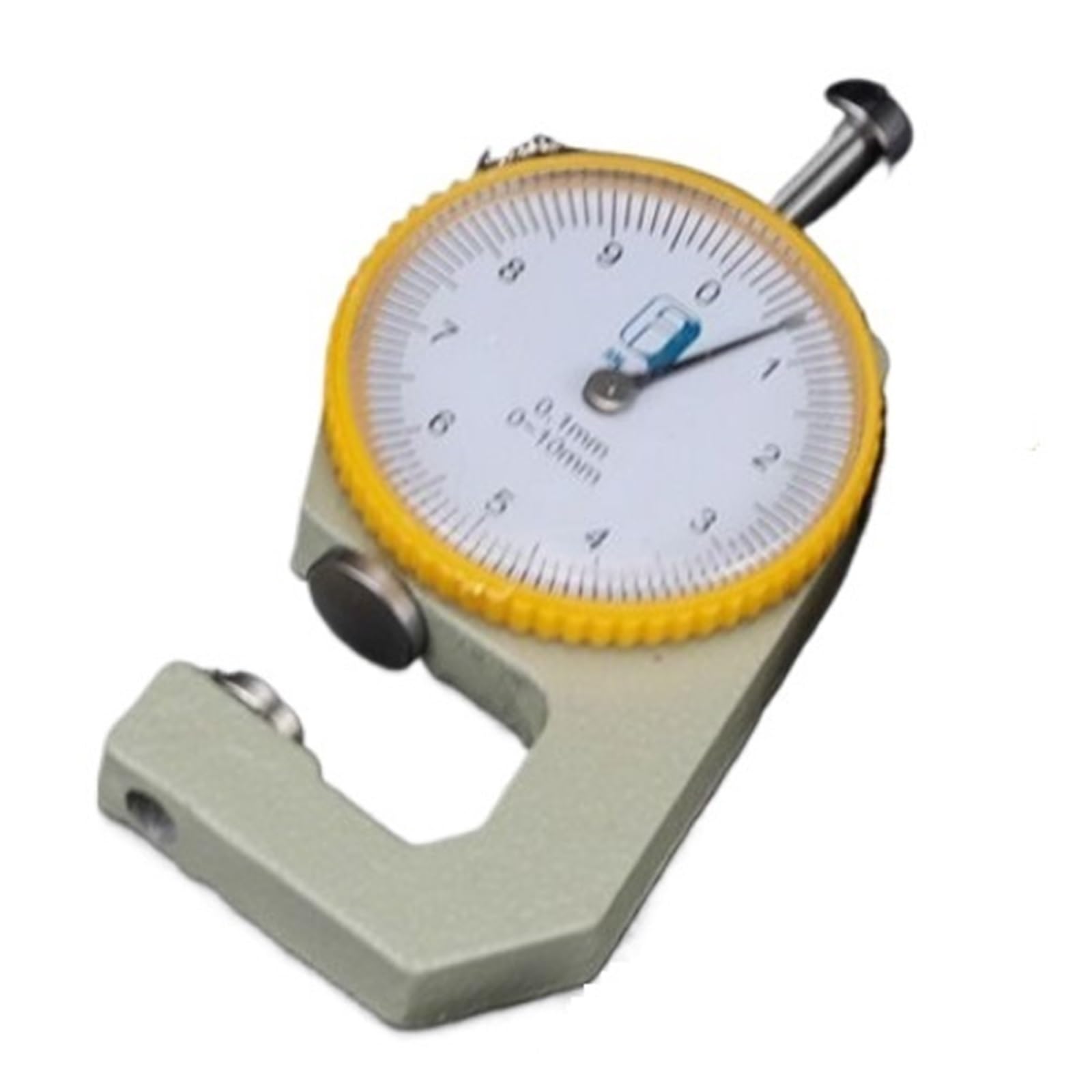 Medidor de espesor digital con pantalla y aguja Calibrador de espesor con cabezal y punta afilada, calibre curvo herramienta dial metálico(10mm Flat head)