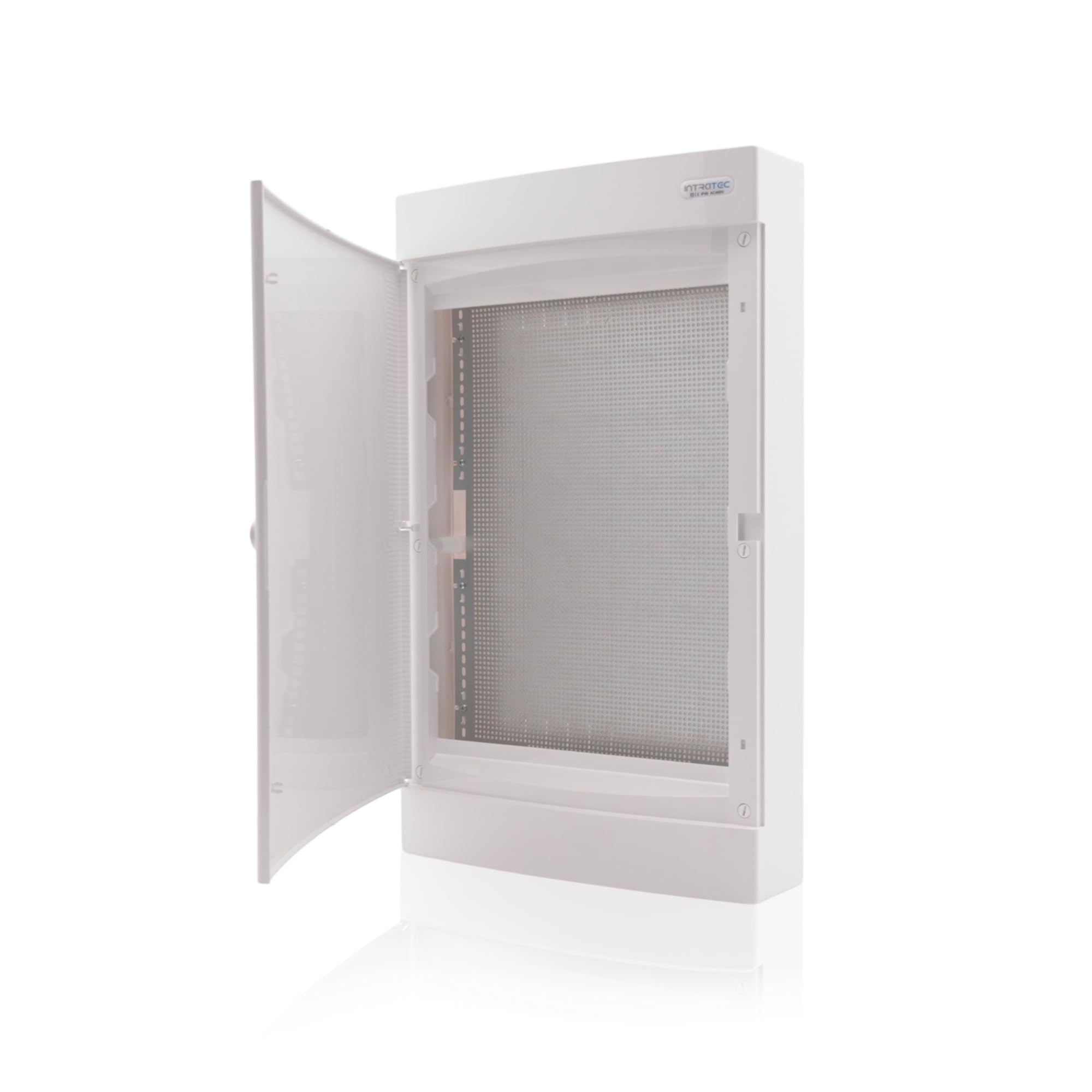 Intratec natynkowy rozdzielacz komunikacyjny IP40 – wytrzymały rozdzielacz sieciowy z tworzywa sztucznego ABS do routera, panel łatowy, 655 x 396 x 112 mm, biały