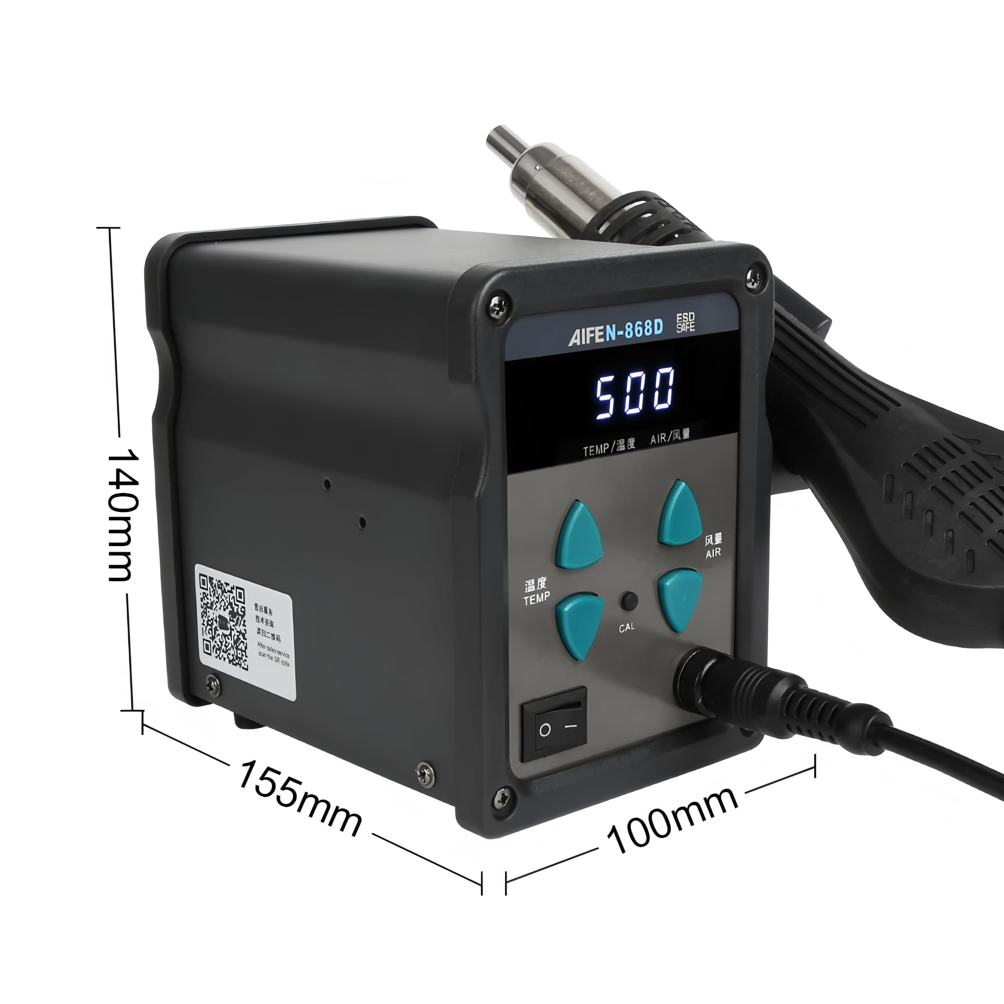 AIFEN 868D Intelligente Heißluft-Rework-Station – 700W mit chipgesteuerter Präzision und automatischer Schlaf-Funktion