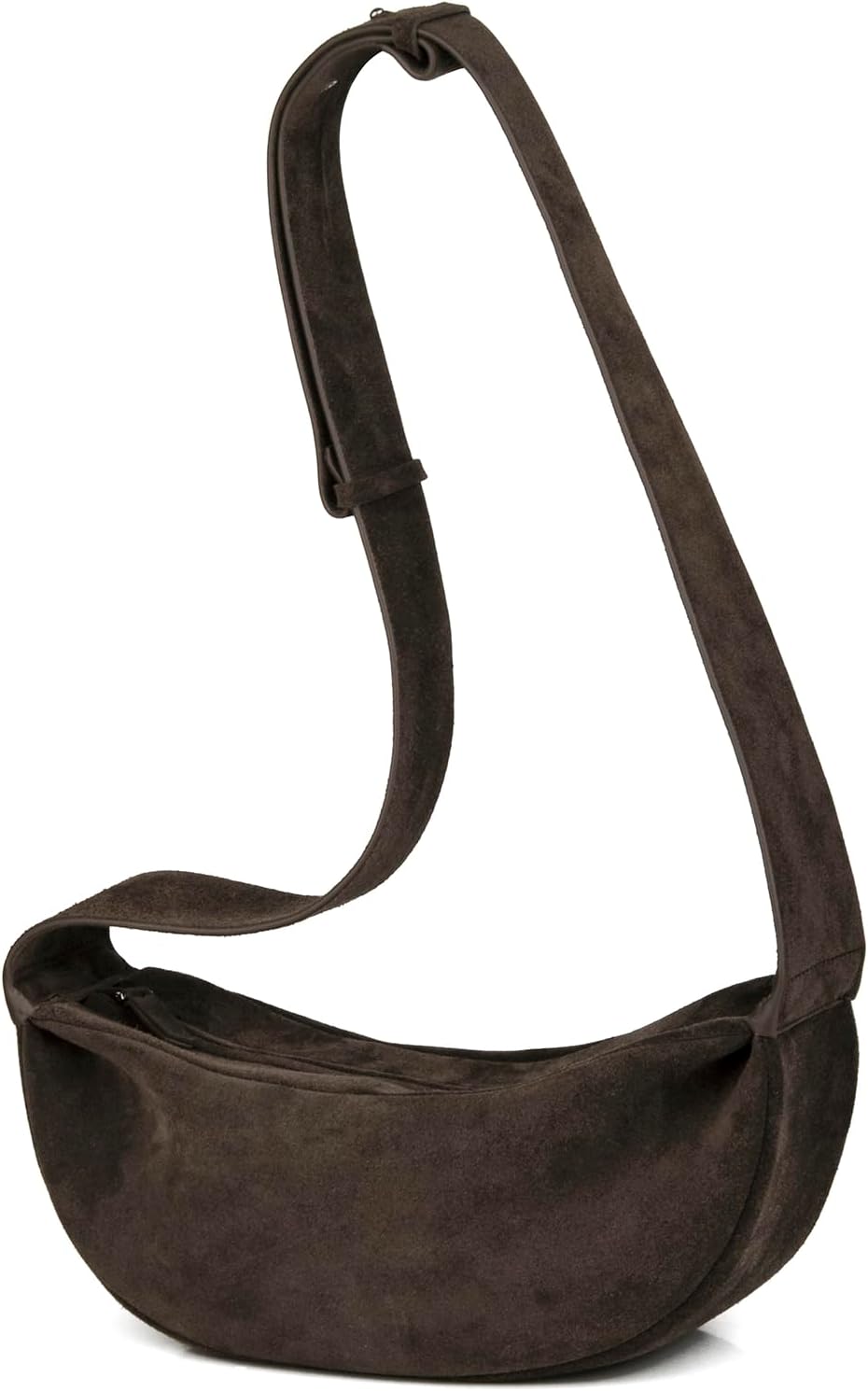 Premium Suede Leather Crossbody Sling Bags, Minimalist Hobo Bag for Women and High Mercerized Chest Bags with Wide Strap