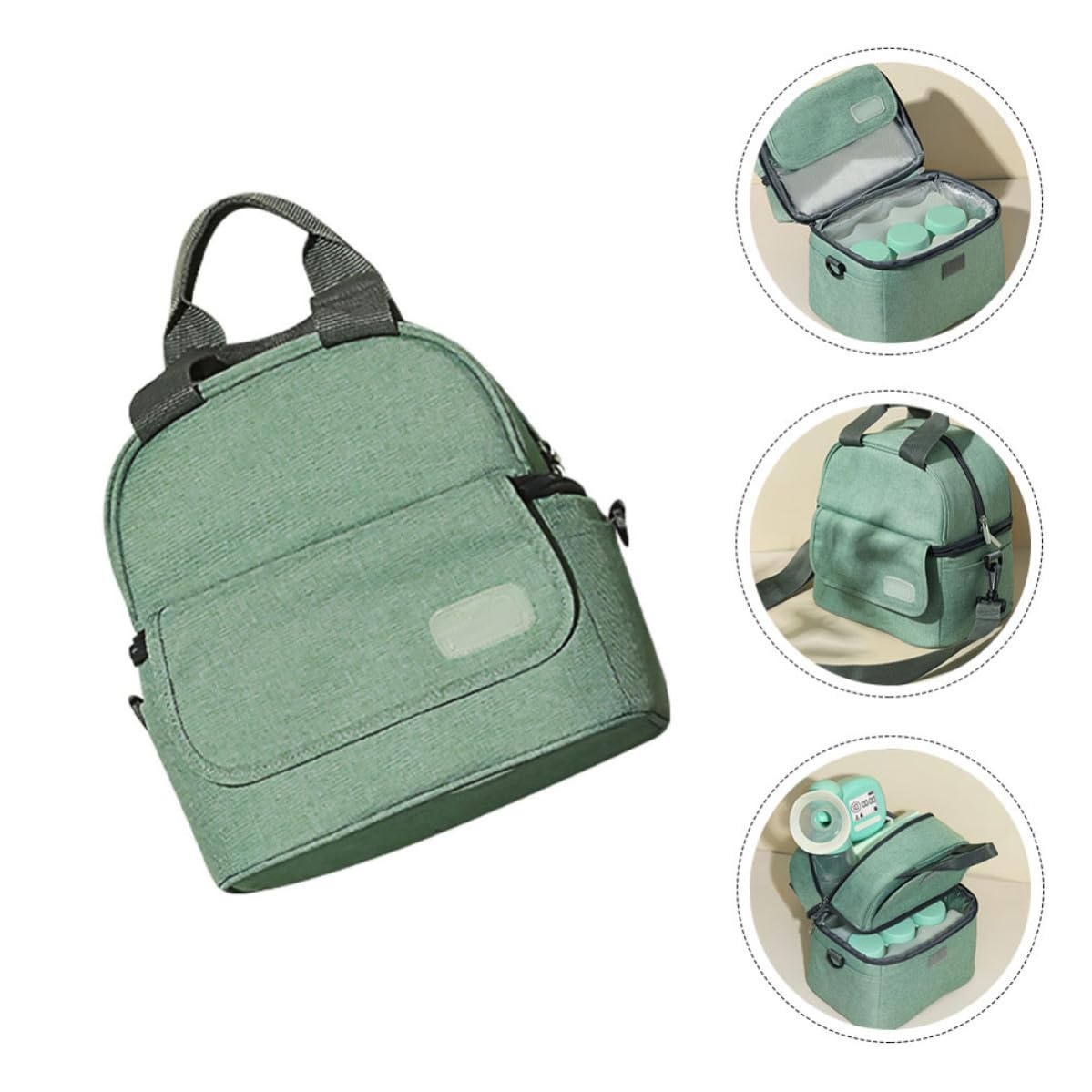 Bolsa Portátil para Leche Materna de Doble Capa Verde