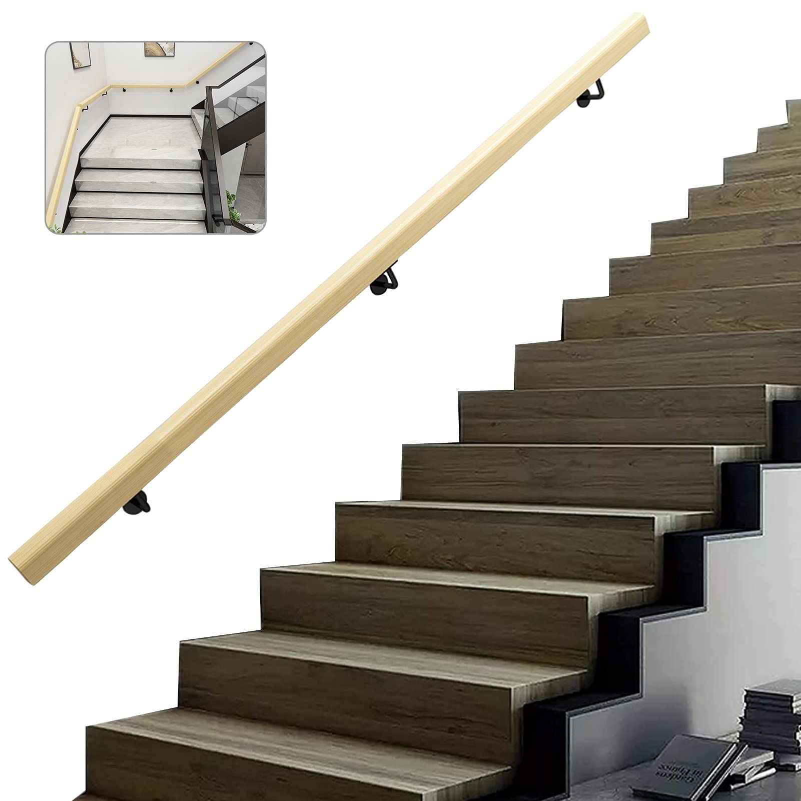 Rampe d'escalier antidérapante en kit complet pour la sécurité des aînés