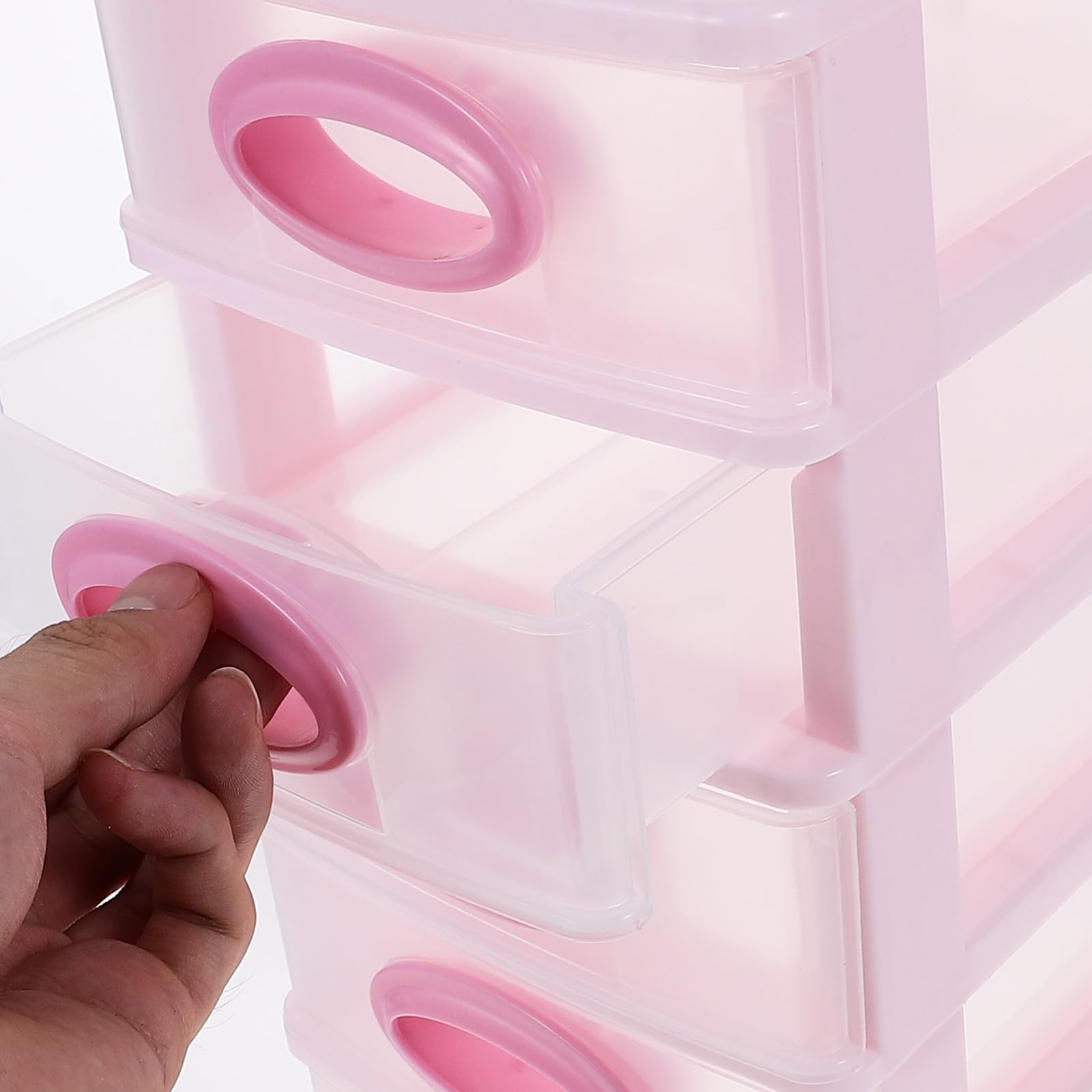 Organizador de Escritorio Cajones Rosa de Pp de Cinco Niveles