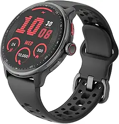 Smartwatch com GPS, 1.43' Display Bluetooth Telefone Chamada, 256MB, à prova d'água 3ATM,relogio smartwatch feminino e masculino (preto)