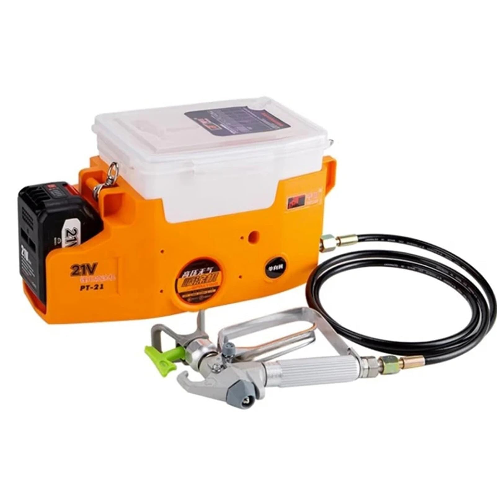 Rociador de pintura privado de aire portátil 5000mAh de la máquina de pintura de pared de carga de látex de pintura(Orange)