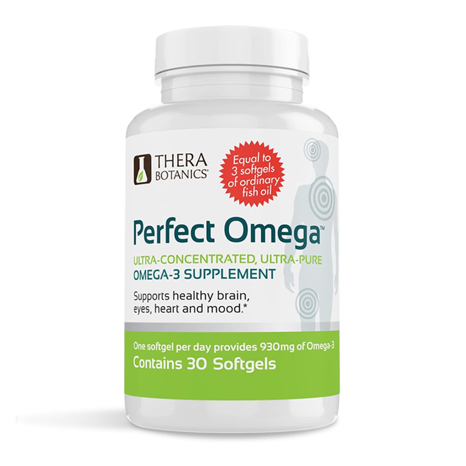 Therabotanics Suplemento de Ômega 3 com Óleo de Peixe Selvagem do Alasca, EPA e DHA, 30 cápsulas gelatinosas