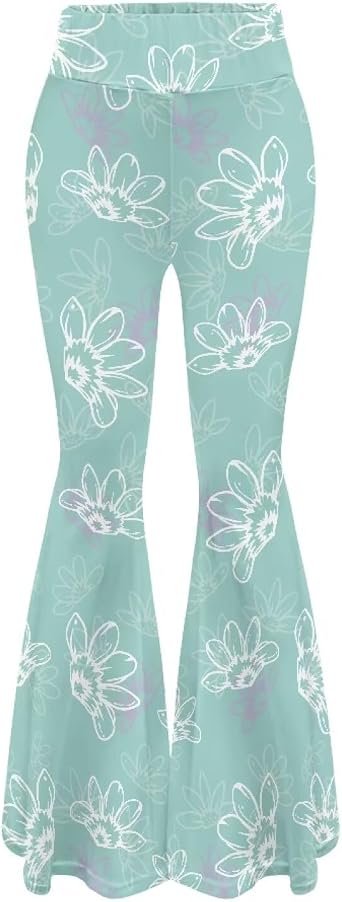 Womens Yoga Pants Casual Funny Flare Leggings Bell Bottom High Waisted Leggings