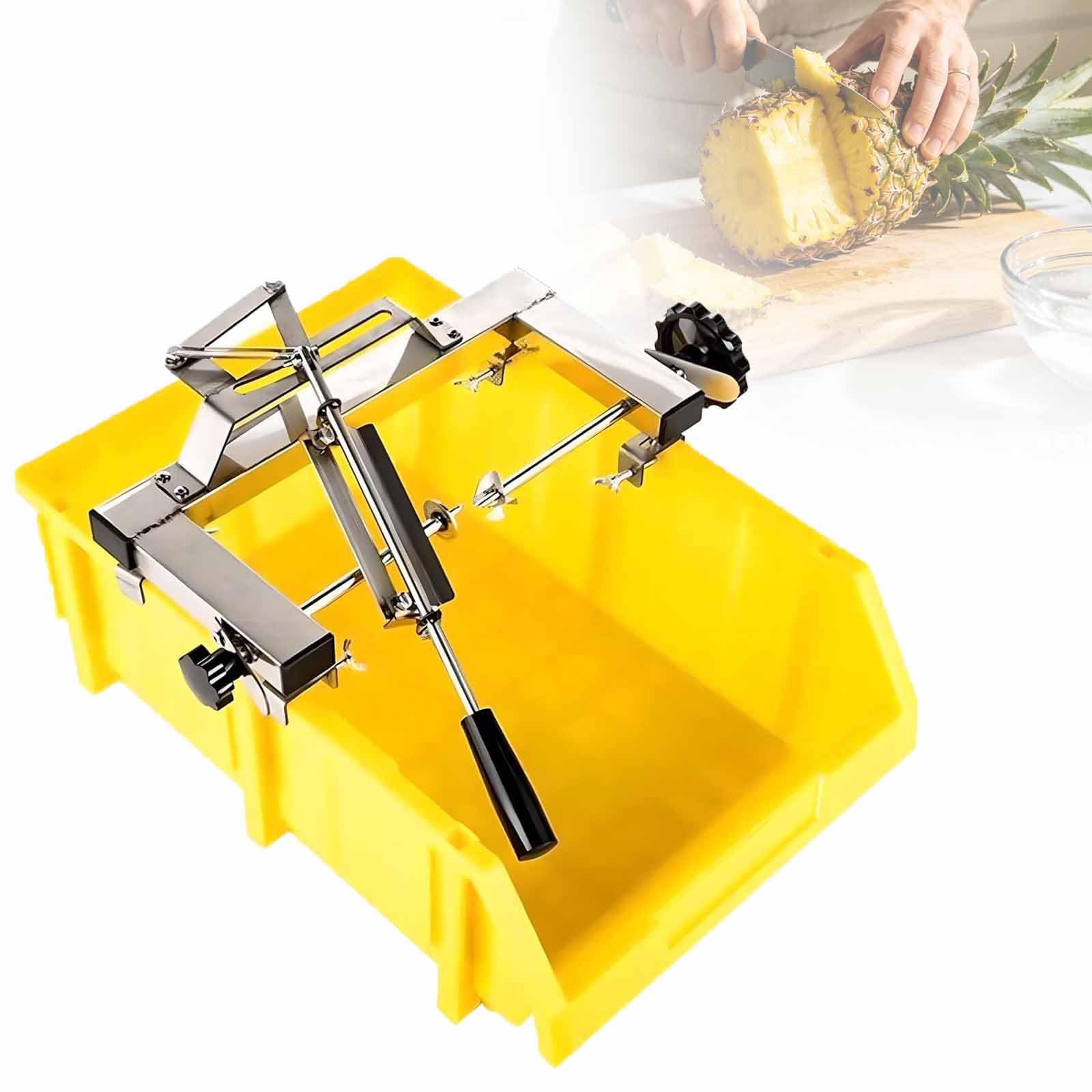 Máquina cortadora de piña con 4 cuchillas, ajuste de doble palanca, manivela, cortador de frutas eficiente para la cocina del hogar