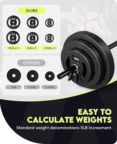 Miniatura 9 de Juego de pesas para levantamiento de pesas, juego de barras de peso de 45 libras con pesas libres ajustables para barra de entrenamiento para