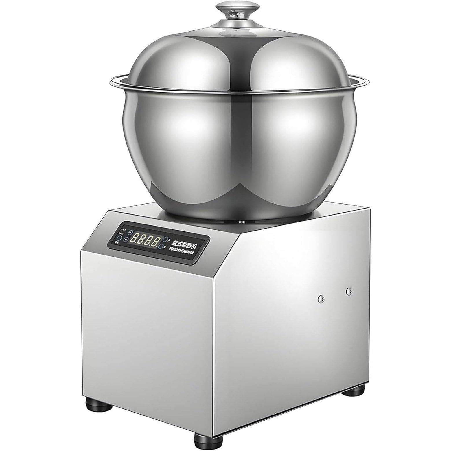 Impastatrice Elettrica a Spirale Da 1800 W, Impastatrice Professionale Con Ciotola, Coperchio E Timer, In Acciaio Inox, Adatta per Panifici, Pizzerie E Ristoranti
