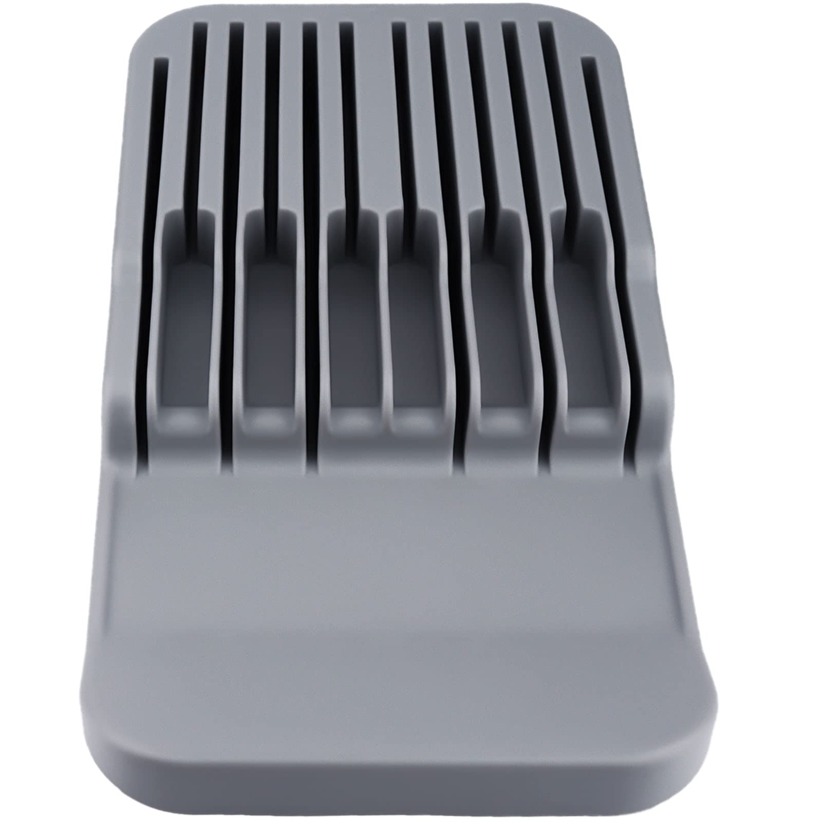 Portacoltelli organizzatore,Blocco Coltelli in Plastica di Alta qualità,Cassetti Organizzatore Coltelli e Supporto per Coltelli con Fessure di Sicurezza,Portacoltelli da Cucina(Grigio)