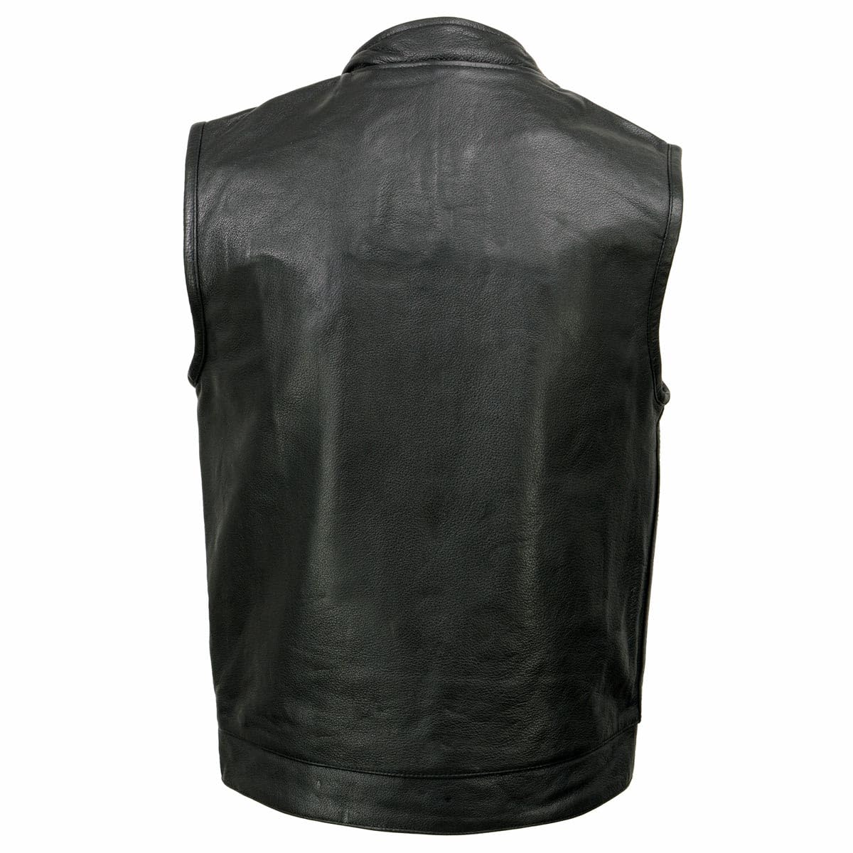 Milwaukee Leather SH2036 Men's Black Club Style' Open Neck Leather Vest - 5X-Large