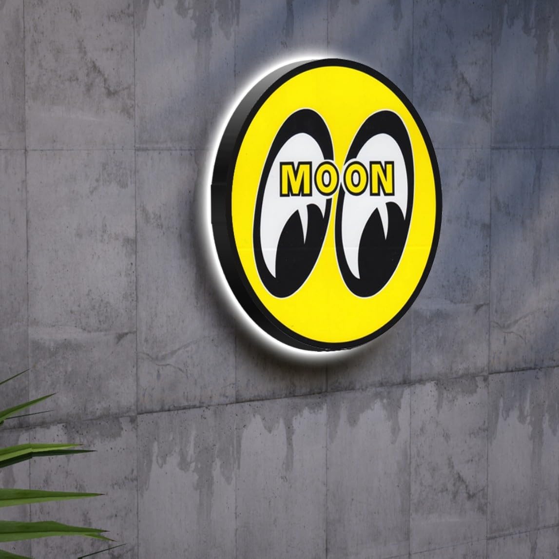 3DSIGN Retro Style Eyes-Inspired LED Sign – USB Powered Dimmable Lightbox with Vintage Round Design for Garage, Bar or Auto Lover Wall Decor (12 * 12 inches)