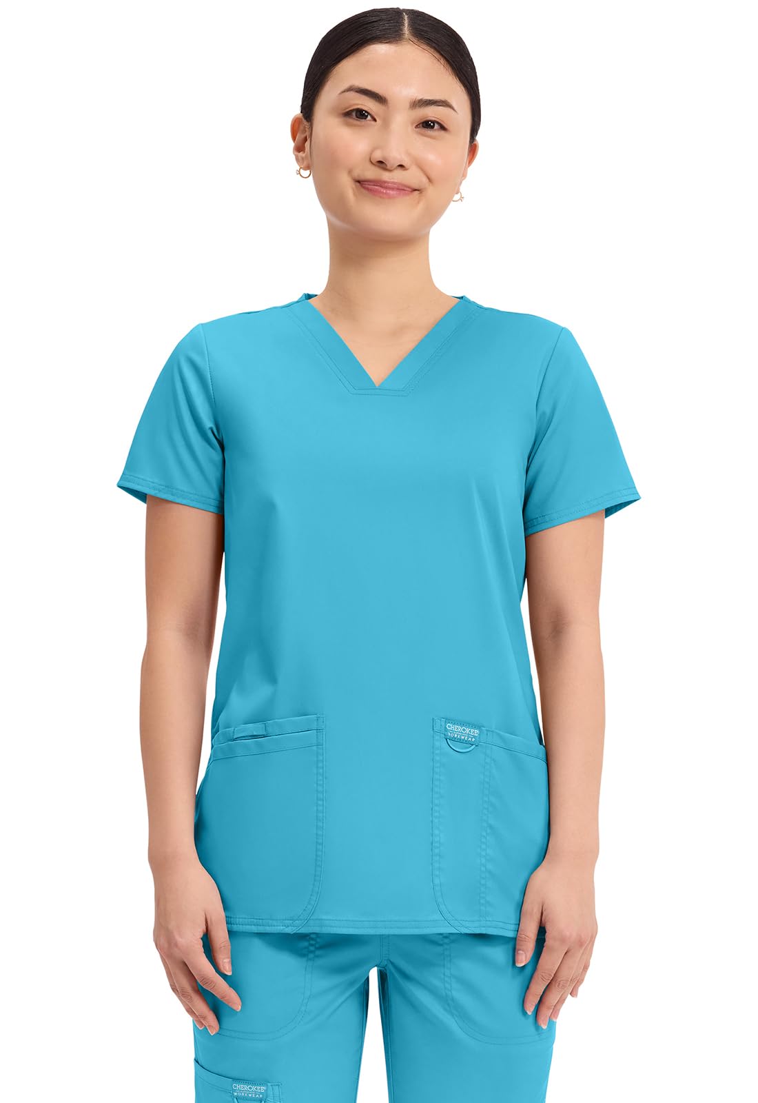 Cherokee Medical Women's Scrub Top V-Neck Modern Classic Fit with 3 Pockets, Ultra Soft and 2-Way Stretch Fabric - WW620