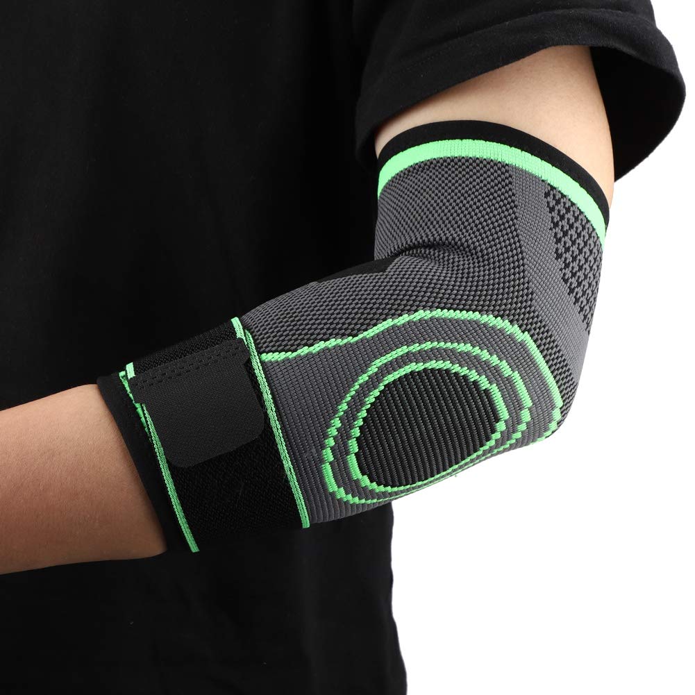 OUKENS Elbow Brace Support, Outdoor Sports Fitness Basketball Arm Guard, Elasticity Knitting Compression Elbow Support Protective Gear for Basketball(M)