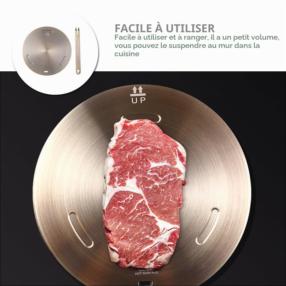 Mikikit Diffuseur De Chaleur Pour Poêle 7.87In Plaque Adaptateur Induction Avec Poignée Accessoire De Cuisine Facile À Nettoyer Et Suspendre