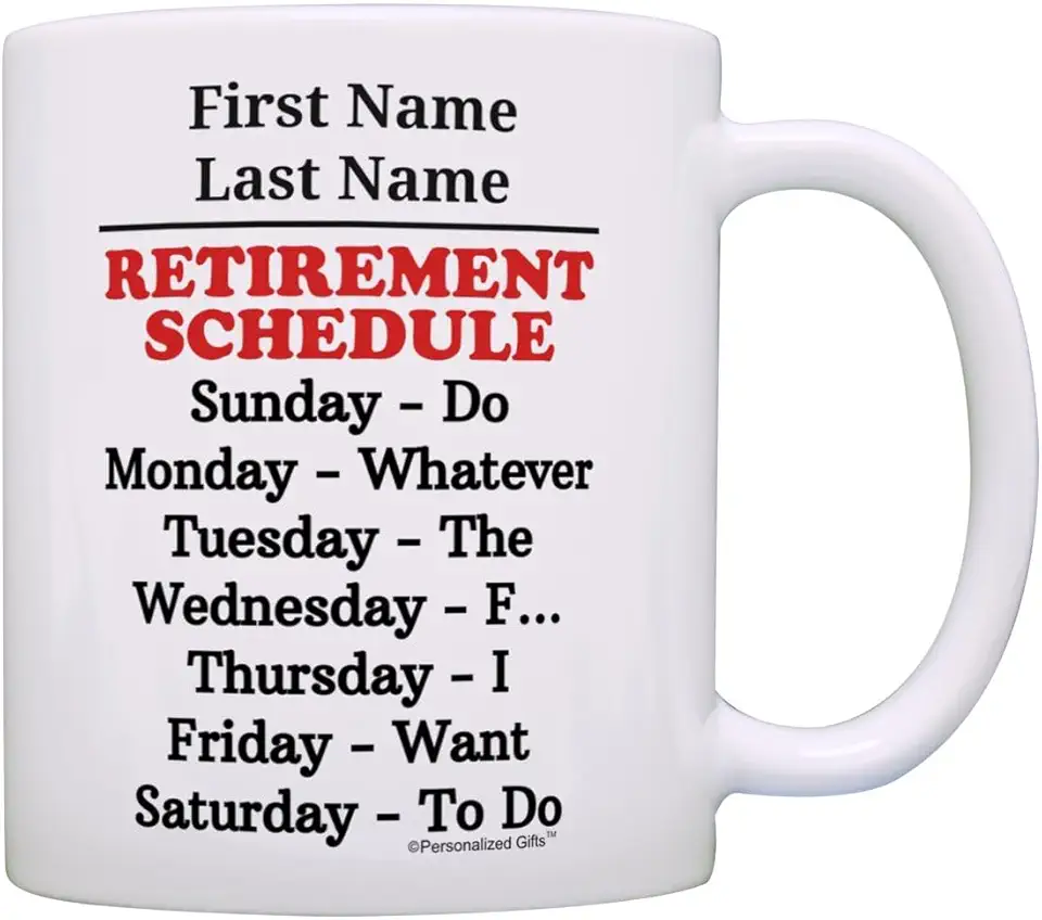 Personalized Retirement Gifts Funny Retirement Schedule Retirement Gifts...