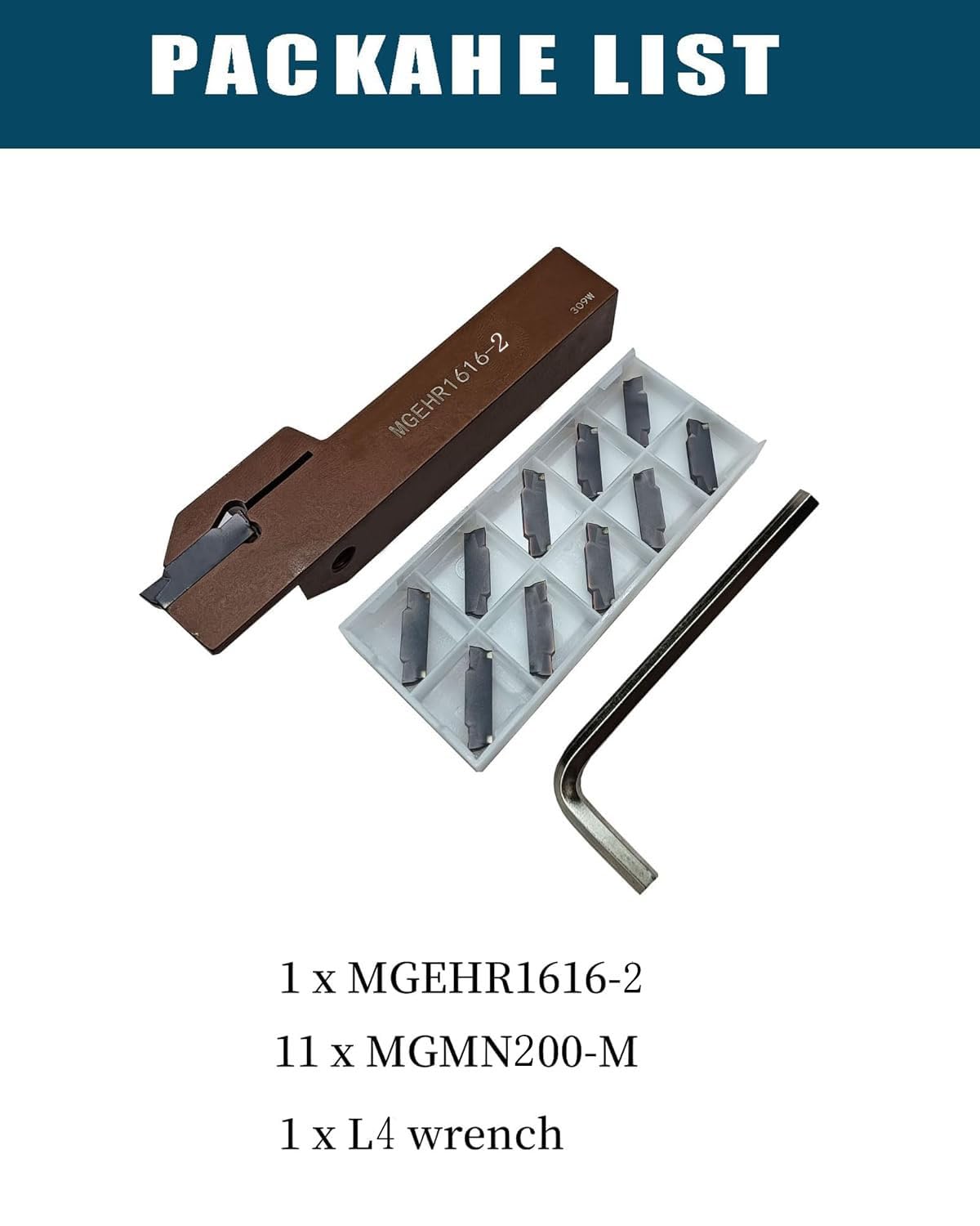 1Stück 5/8-Zoll-Schaft MGEHR1616-2 Hochwertiger Drehmaschinen-Stech-Abstechwerkzeughalter mit 10 Stück MGMN200 Wendeschneidplatten zum Einstechen für Stahl (MGEHR1616-2+ MGMN200)