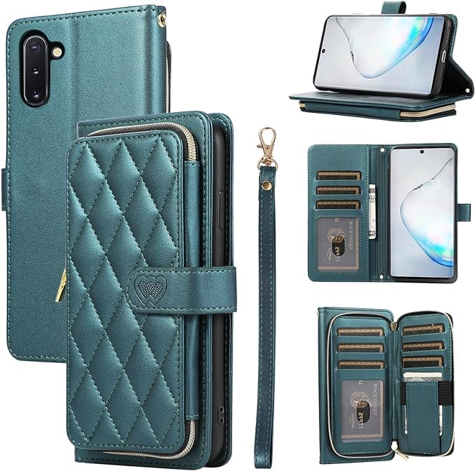 for Samsung Galaxy S23 FE Case Wallet, 6-Card Holder, Dark Green