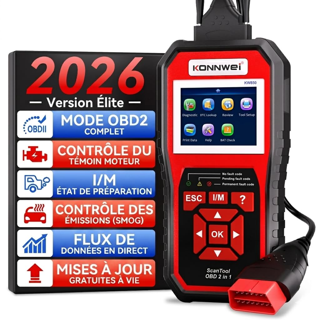 KONNWEI KW850 Valise Diagnostic Auto avec Fonction de Détection de Tension