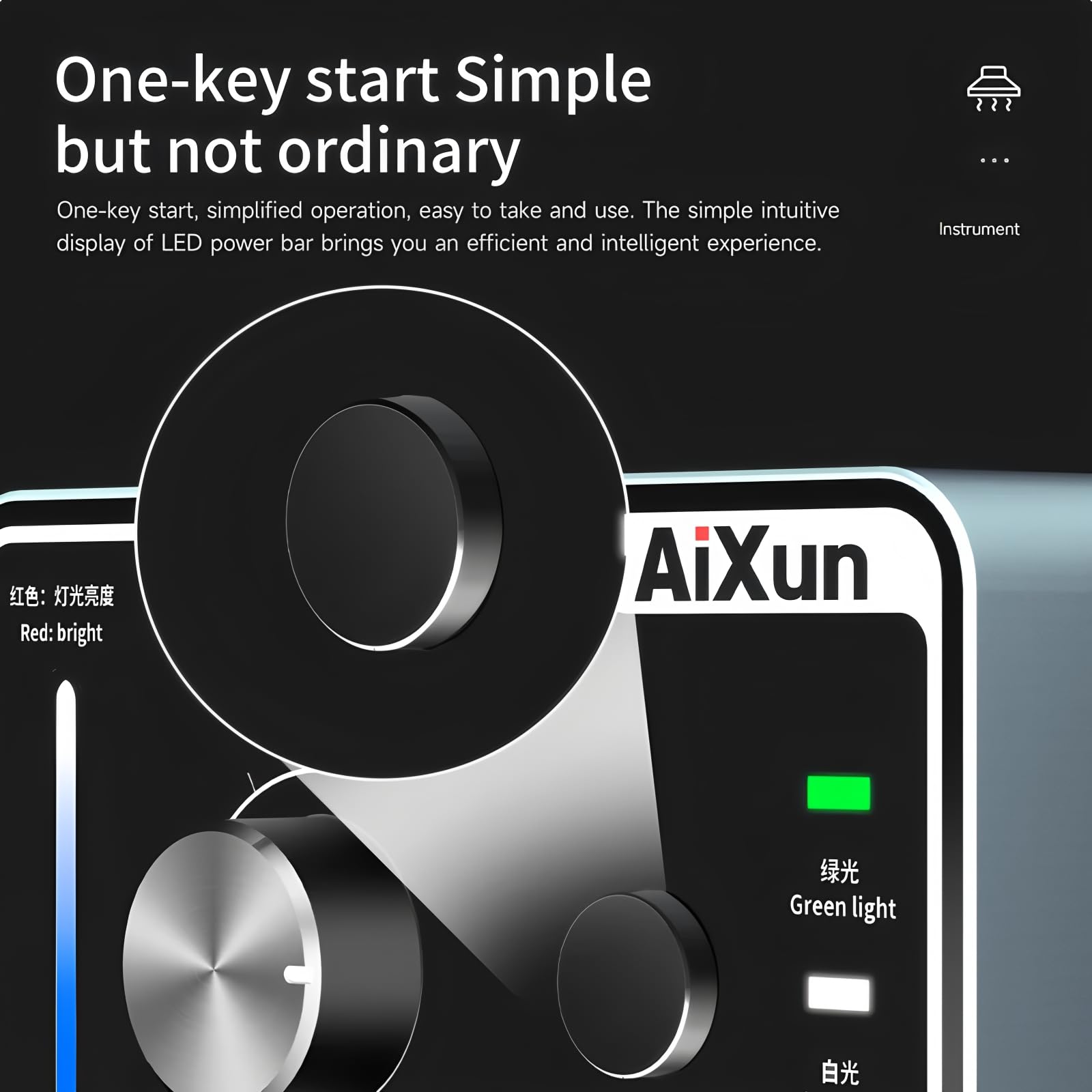 AIXUN ES02 - Limpiador de humos, extractor de humos, purificación eficiente, con luz LED