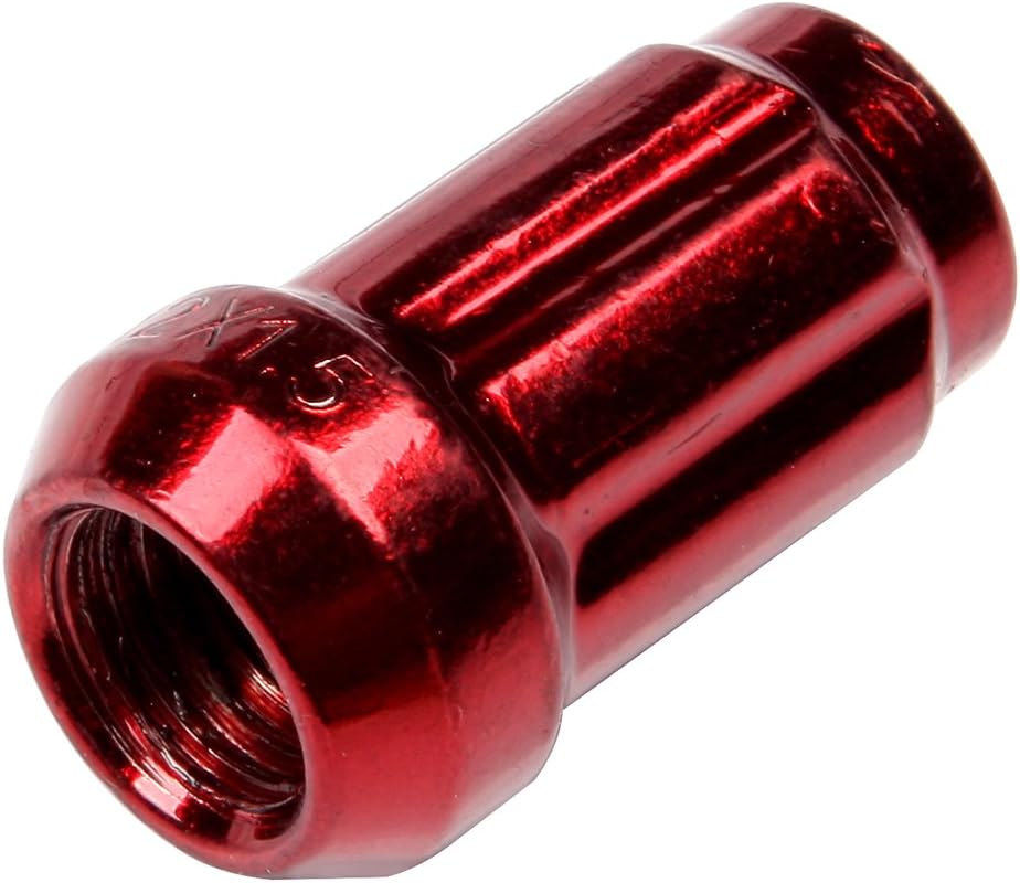 SCITOO 24pcs 12x1.5 Wheel Lug Nuts Set Tall 1.37 * 0.80 Closed End Lug Nuts +2 Socket Key Replacement fit for Toyota OEM Factory Red