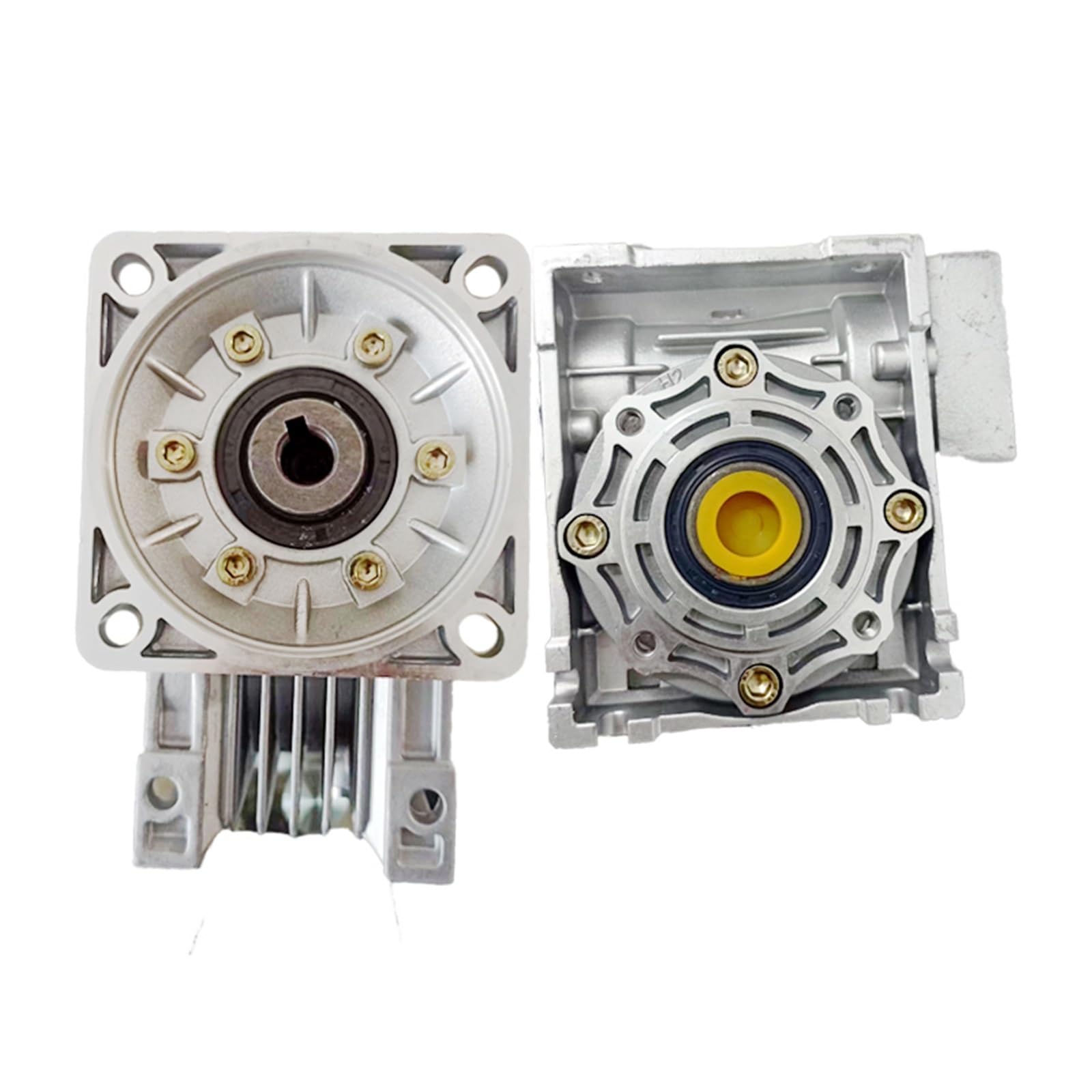 Reductor RV50 NMRV 50 relación 15 a 1 con brida cuadrada 80 para servomotor 130 y motor paso a paso 86