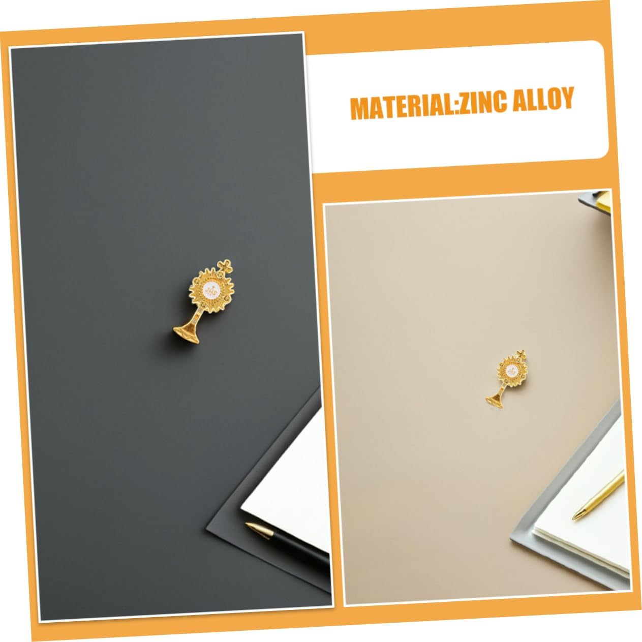4pcs Catholic Lapel Pin Elegant First Communion Baptism Brooch for Boys Girls Zinc Alloy Suit Collar Accessory for Celebrations Everyday Wear