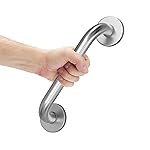 AmazerBath Shower Grab Bars for Seniors Anti Slip, Bath Safety Grab Bar for Needy, Stainless Steel Bathroom Safety Grab Bars, Thickened Bar Bigger Base Holds 500LBS, 12 L x 1.25 D, Brushed Nickel