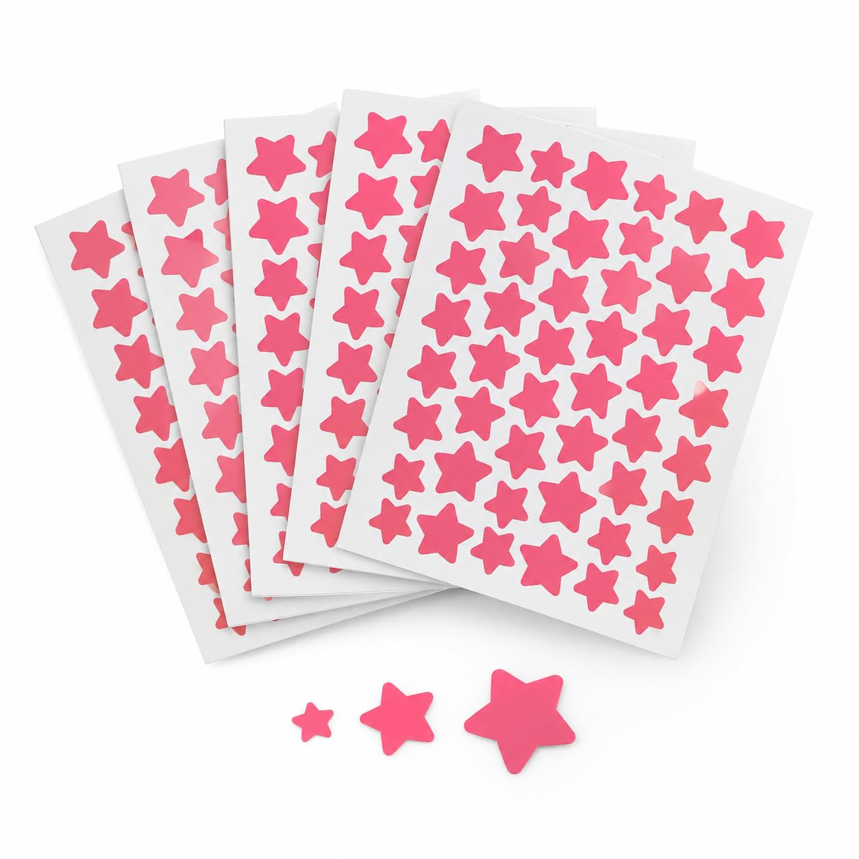 Pink Star Face Stickers for Teens and Adults, 200 Count Deco