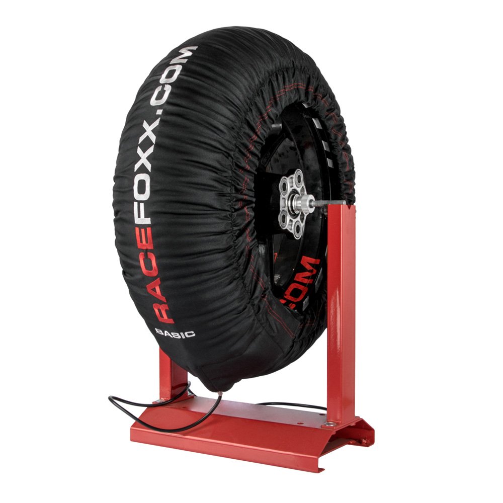 RACEFOXX Basic Reifenwärmer Tyre Warmers 80° C Heiztemperatur Superbike, 120/17 vorne und 180 bis 200/17 hinten Rennsport Heizdecken Motorrad
