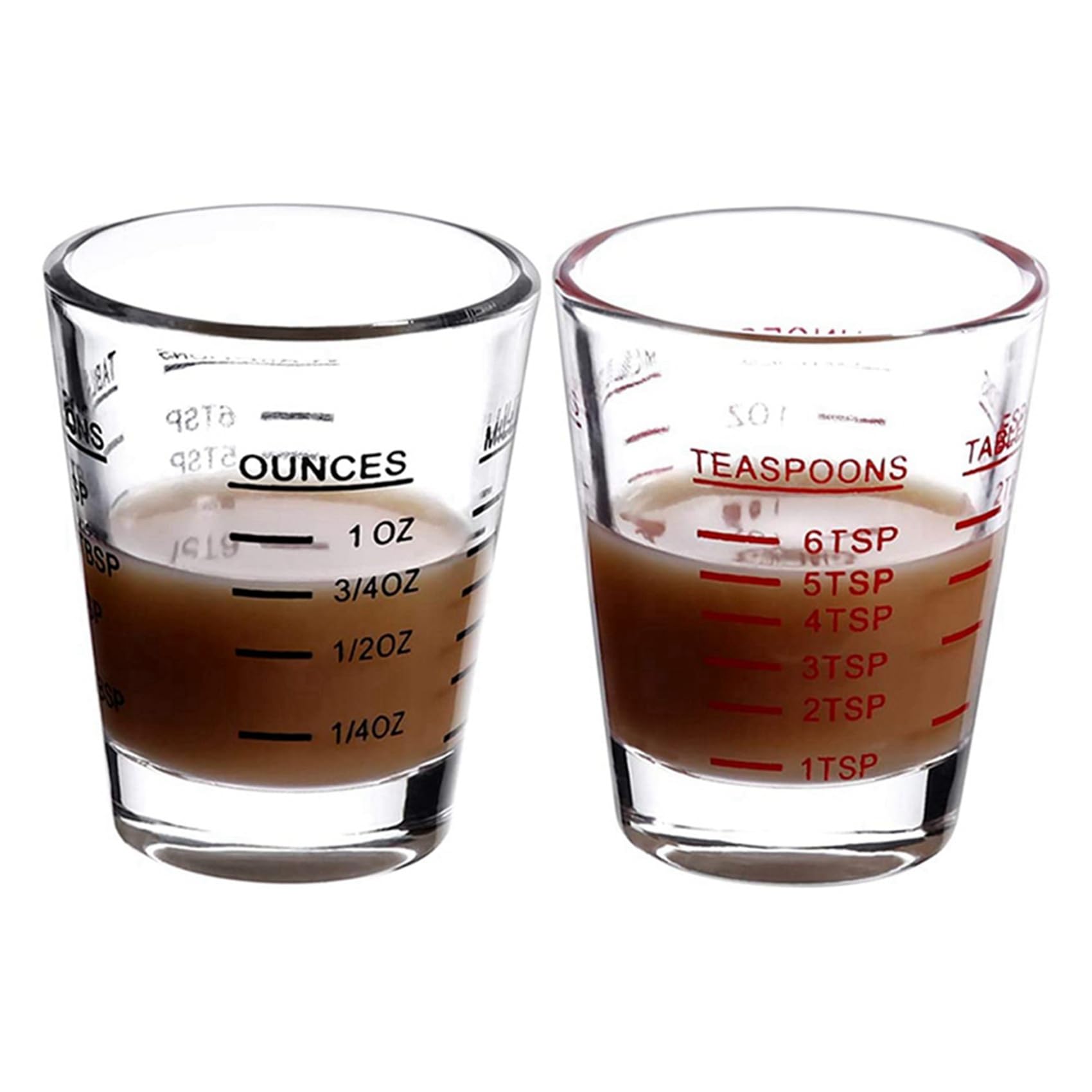 Lot de 18 verres à liqueur à expresso - Verre à vin lourd - 26 mesures incrémentales - 28,3 g, 6, 2 TB, 30 ml