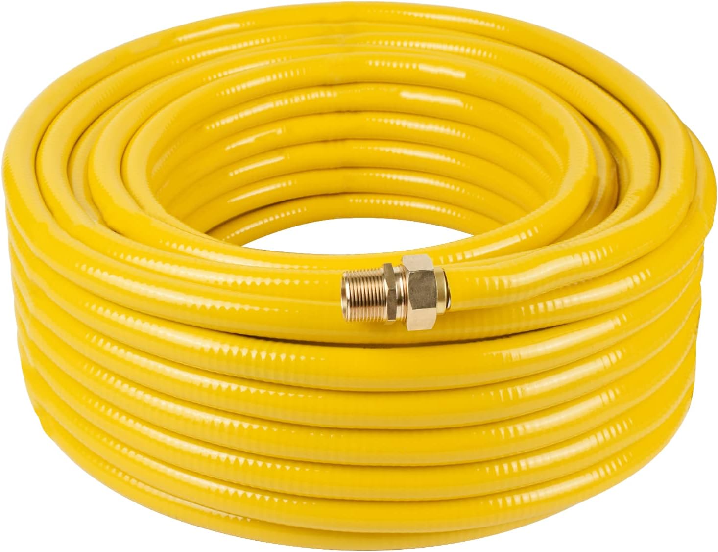 Lesigud 70FT 1/2" Gas Tubing Pipe Kit with 2 Male Fittings, CSST Gas Line for Natural Gas or Propane Appliance Natural Gas Grill Hose