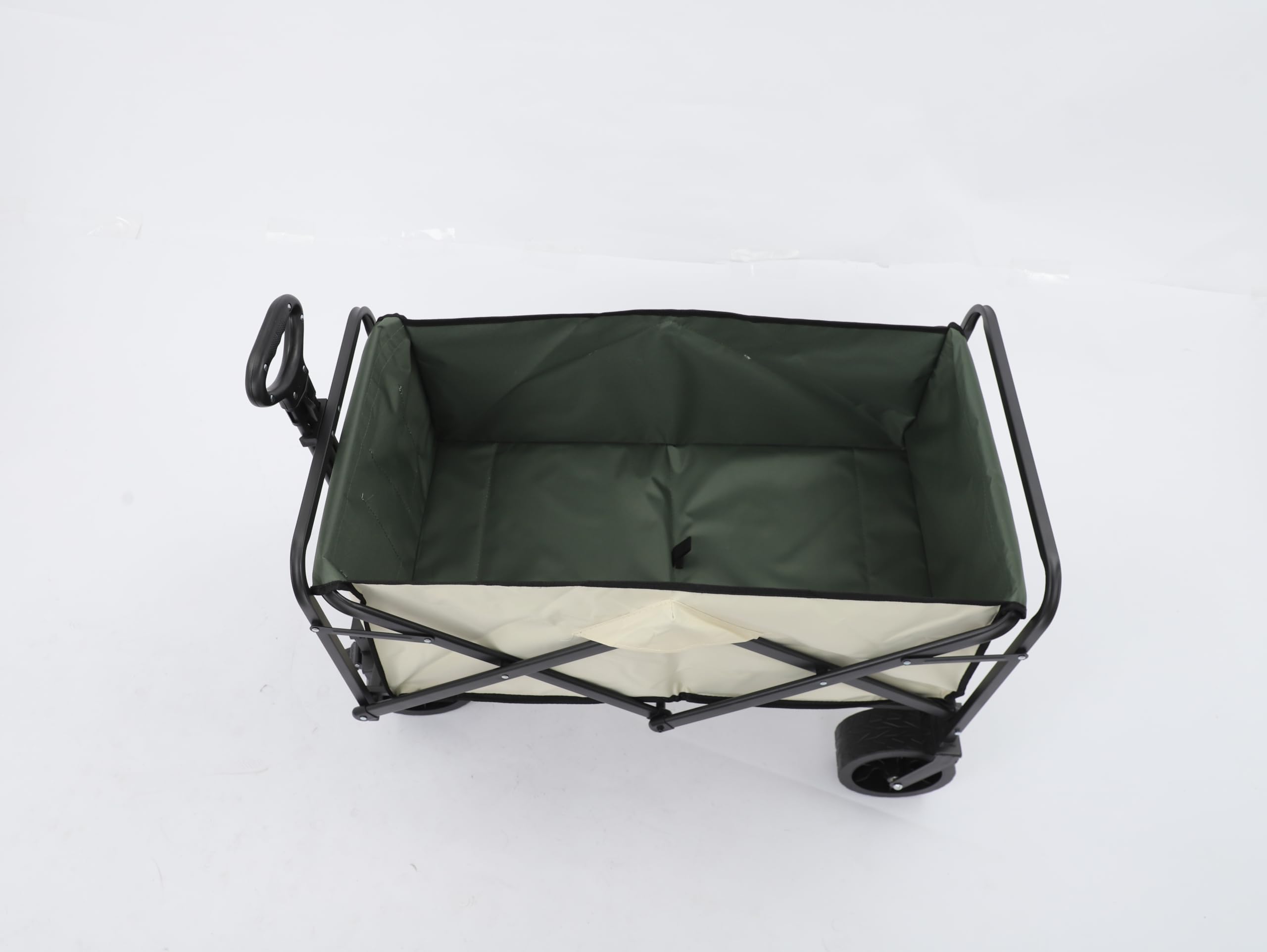 Składany wózek transportowy o nośności 115 kg, koła 20,32 cm (khaki) | Deinungen Składany wózek kempingowy z regulowanym uchwytem (74-98 cm) na plażę, zakupy i do ogrodu, 89,5 x 51 cm