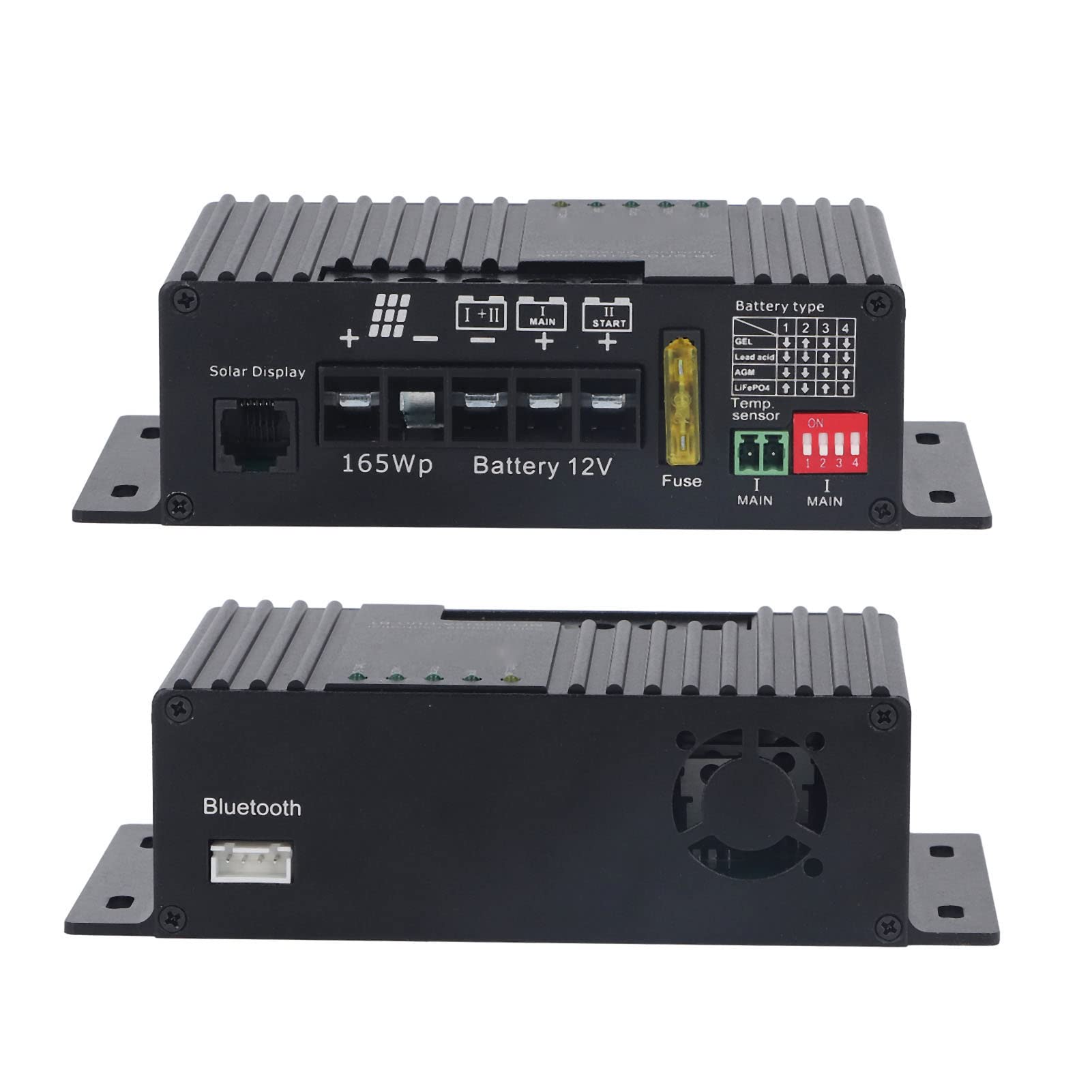Domary Regolatore di Carica Solare MPPT Regolatore del Pannello Solare 12V 30A con Doppia Ricarica della Batteria per Batteria di Avviamento per Auto Marine RV