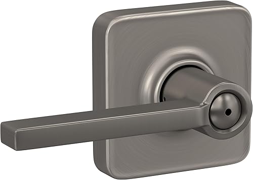 Miniatura 200 de Schlage Latitude F10 LAT 622 CEN Manija de paso con roseta Century, para pasillo y armario, negro mate Mate negro