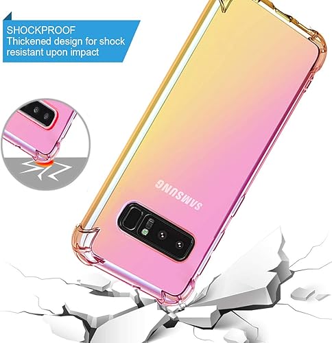 Miniatura 7 de Funda para Galaxy Note 8, funda para Samsung Note 8, transparente con bonito degradado, delgada, antiarañazos, flexible, TPU a prueba de golpes,