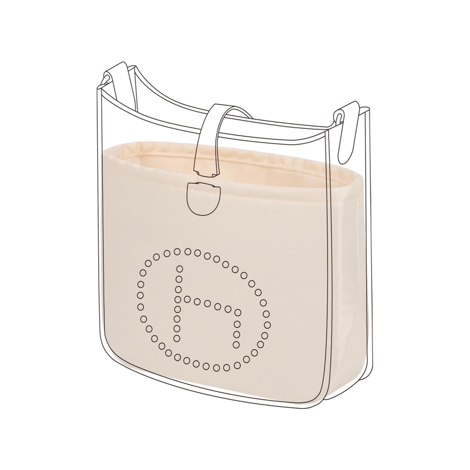 DGAZ Silk Purse Organizer Insert Fits Evelyne TPM/PM/GM/TGM, Silky Smooth Bag Organizer, Luxury Handbag & Tote Shaper (Craie, TPM)