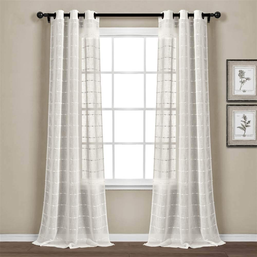 Amazon.com: Lush Decor Farmhouse Textured Grommet Sheer Window