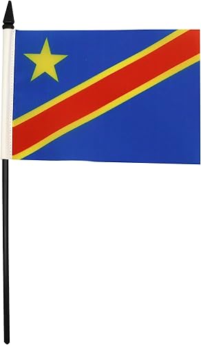 Miniatura 164 de Bandera de mesa Sierra Leona de 5 x 8 pulgadas, bandera de escritorio de Sierra Leona, 8.3 x 5.5 in, barra y base de plástico negro AZ FLAG