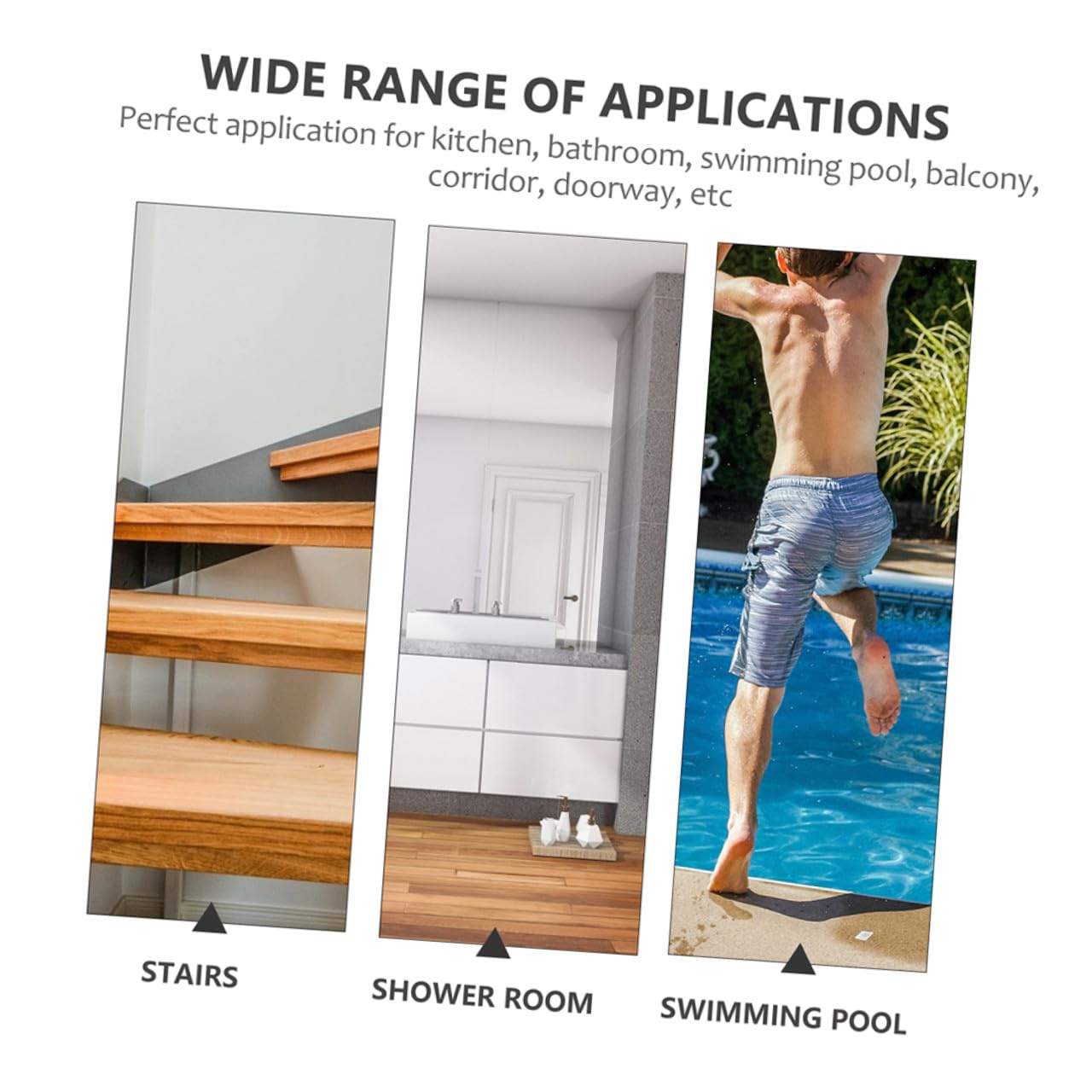 Homoyoyo Cintas Antideslizantes Transparentes Peva 15x61 Cm 10 Unidades para Ducha y Escaleras, Tiras de Seguridad para Suelo Antideslizante Baño y Bañera, Pegatinas para Escaleras y Suelo