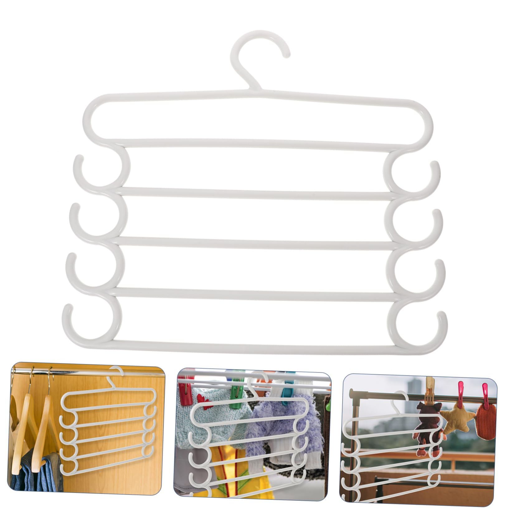 LABRIMP 5stücke Hosenbügel Mehrlagig Platzsparend für Schals Krawatten und Hosen Knitterfrei Mehrzweckbügel für Kleiderschrank