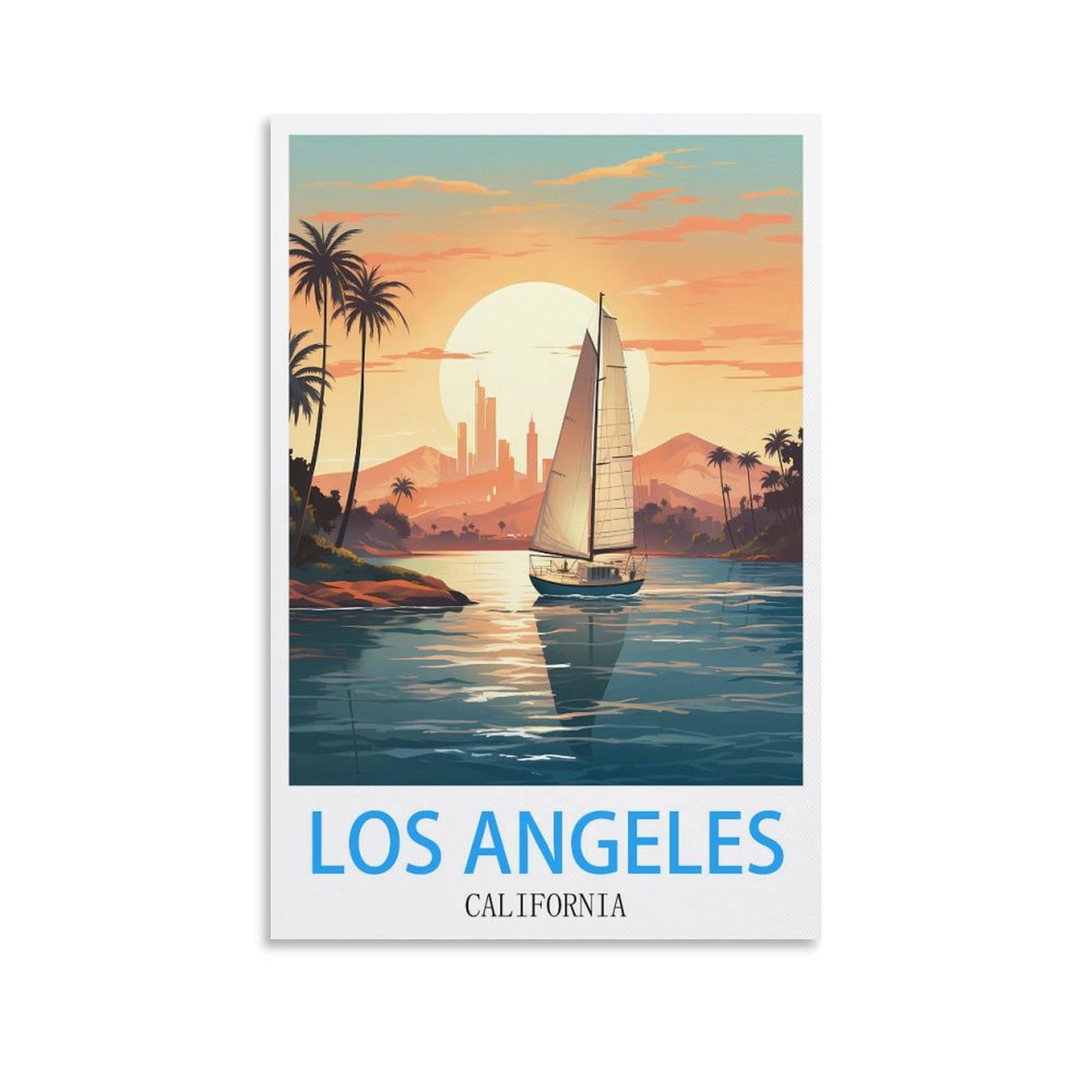 EZMLFA Diamond Painting Kits for Adults,Los Angeles California DIY Diamond Painting Art Kit for Beginners Home Wall Decor Arts and Craft Kits for Adults Kids 50x60cm