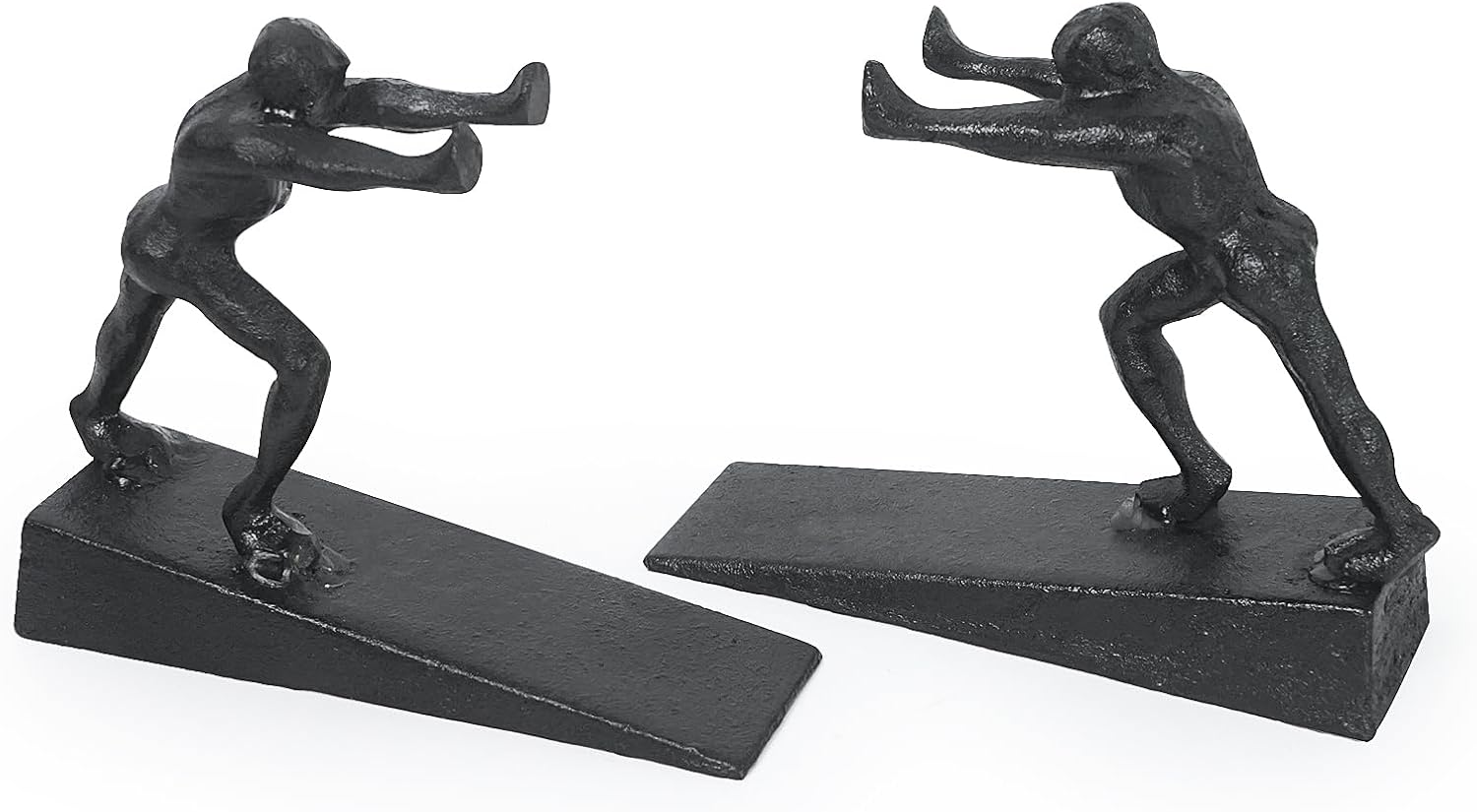 DreamsEden Cast Iron Strong Men Door Stopper, Set of 2 Heavy Duty Windproof Rustic Door Stops Metal Vintage Decorative Men Holding Door Wedge