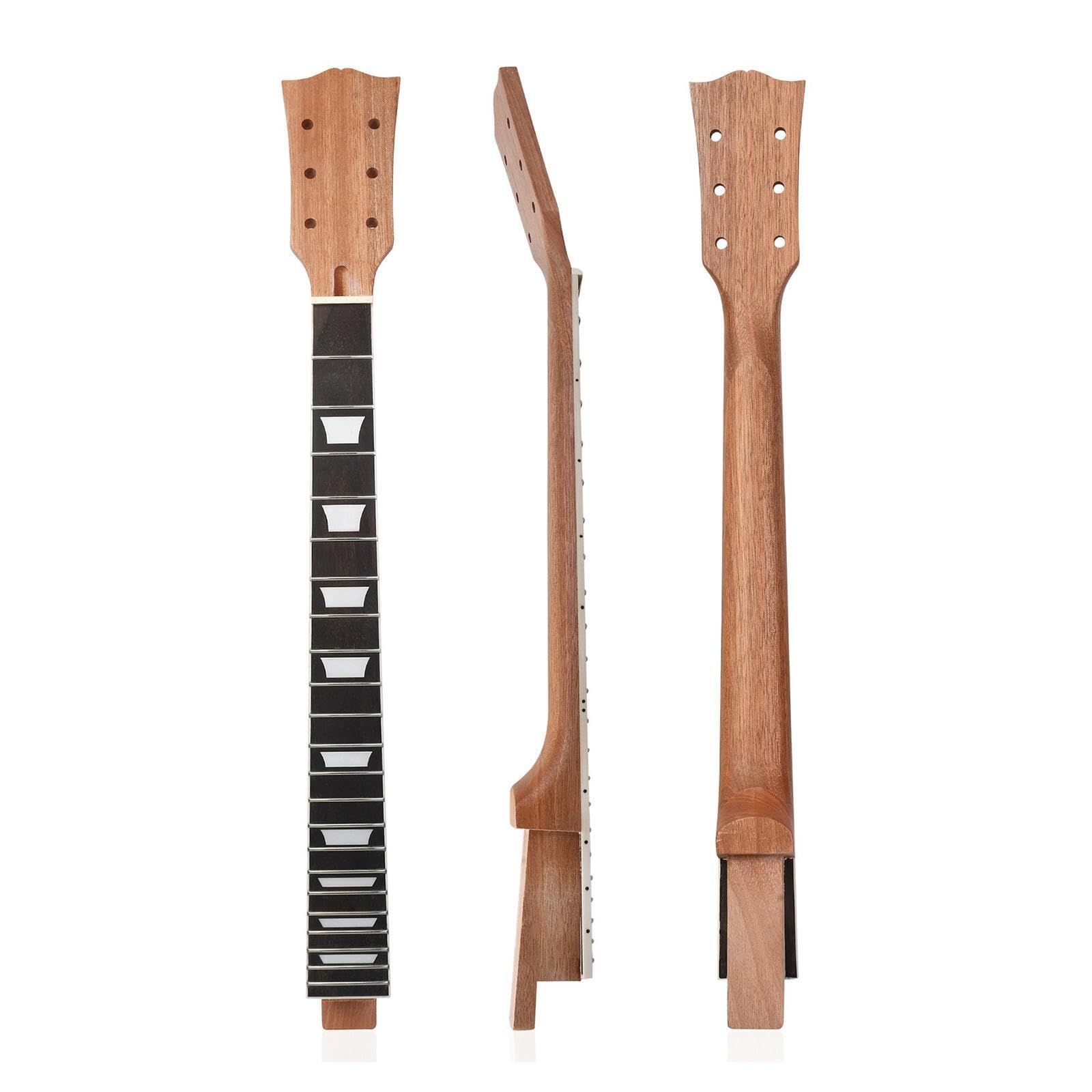 Manico per chitarra, corpo della chitarra con 24 tasti, strumento | dall'estetica incompiuta per musicisti, manico per , corpo della grezzo, tastiera in palissandro elettrico a 22 tasti