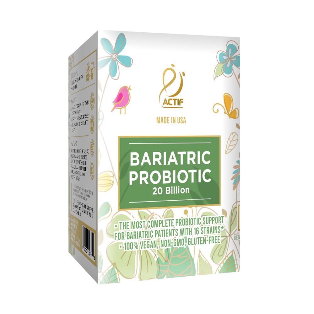 Bariatric Probiotic Maximum Strength with 20 Billion CFU, Immunity and Gut Support, for Bariatric and Gastric Bypass Surgery - Made in the USA, 60 Gummies, Strawberry Flavor