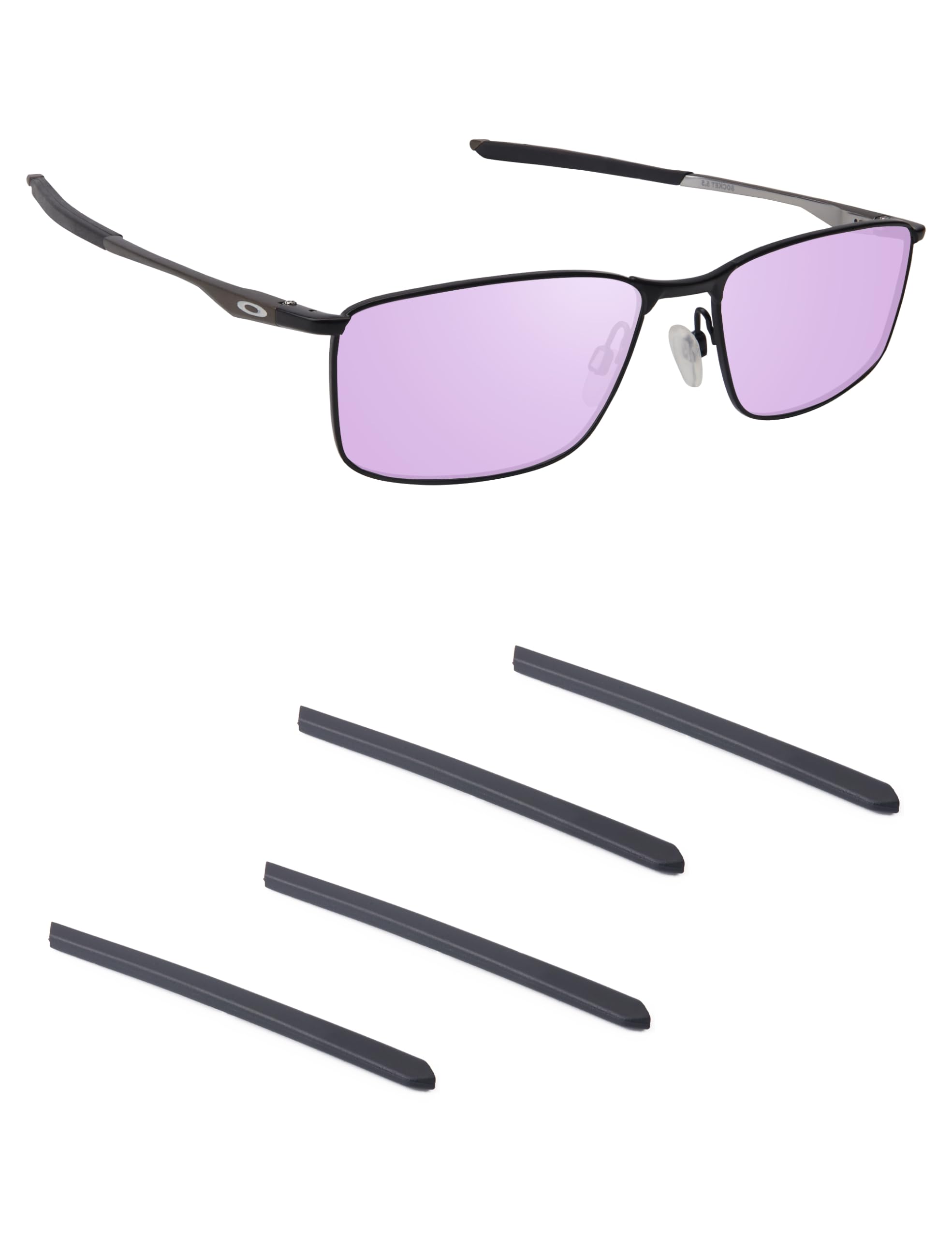 2 pares de calcetines de silicona suave para gafas de sol Oakley Socket 5.0 OX3217/Socket 5.5 OX3218, antideslizantes, ajuste cómodo, para anteojos, empuñaduras de repuesto, kit de repuesto